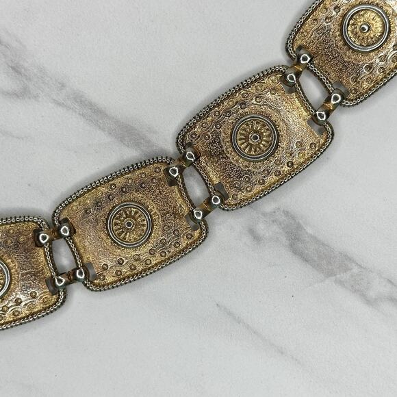 Chunky Concho Gold Silver Tone Chain Belt One Size (OS) ✨ - Picture 4 of 11